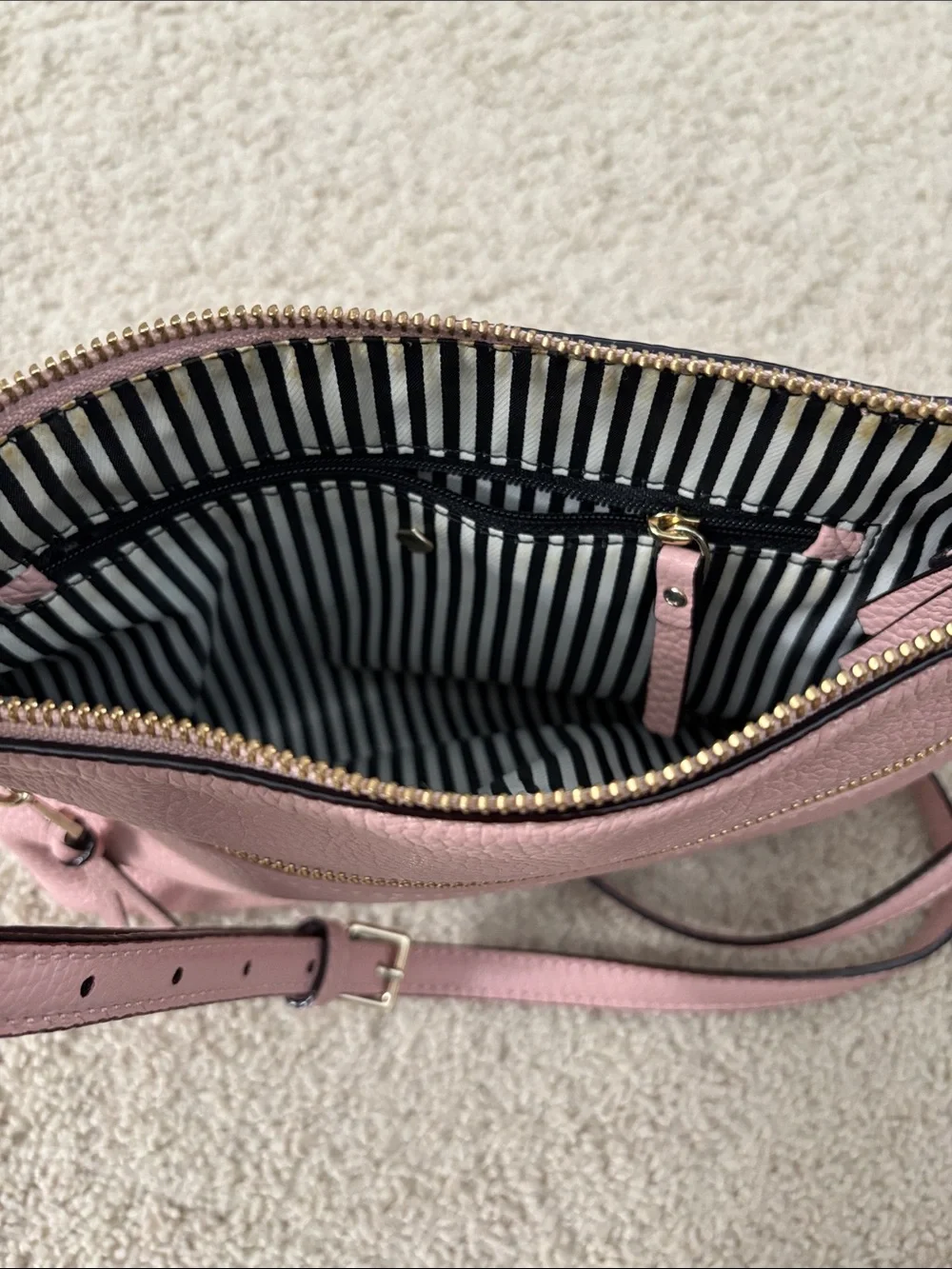 kate spade Pebbled Leather Crossbody in Light Pink